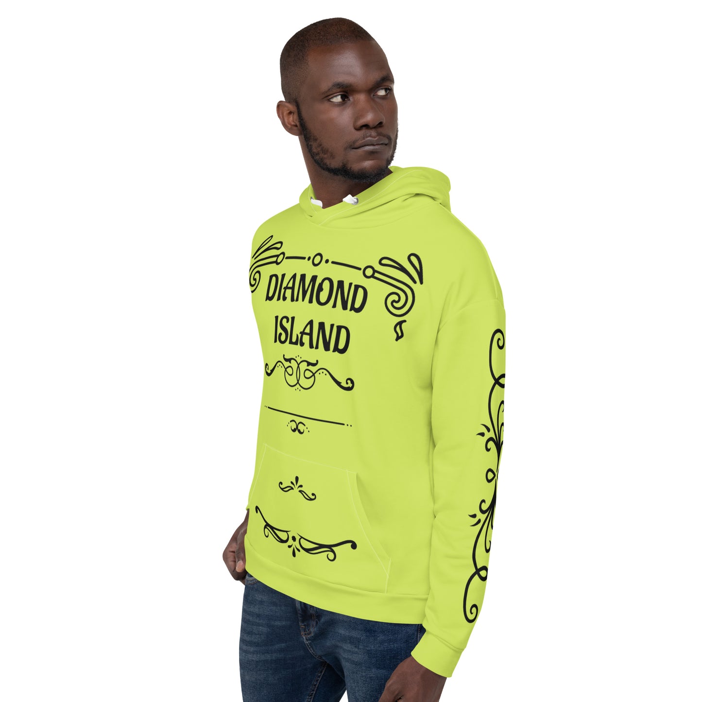 DIAMOND ISLAND DESIGNER Unisex Hoodie (lime green)