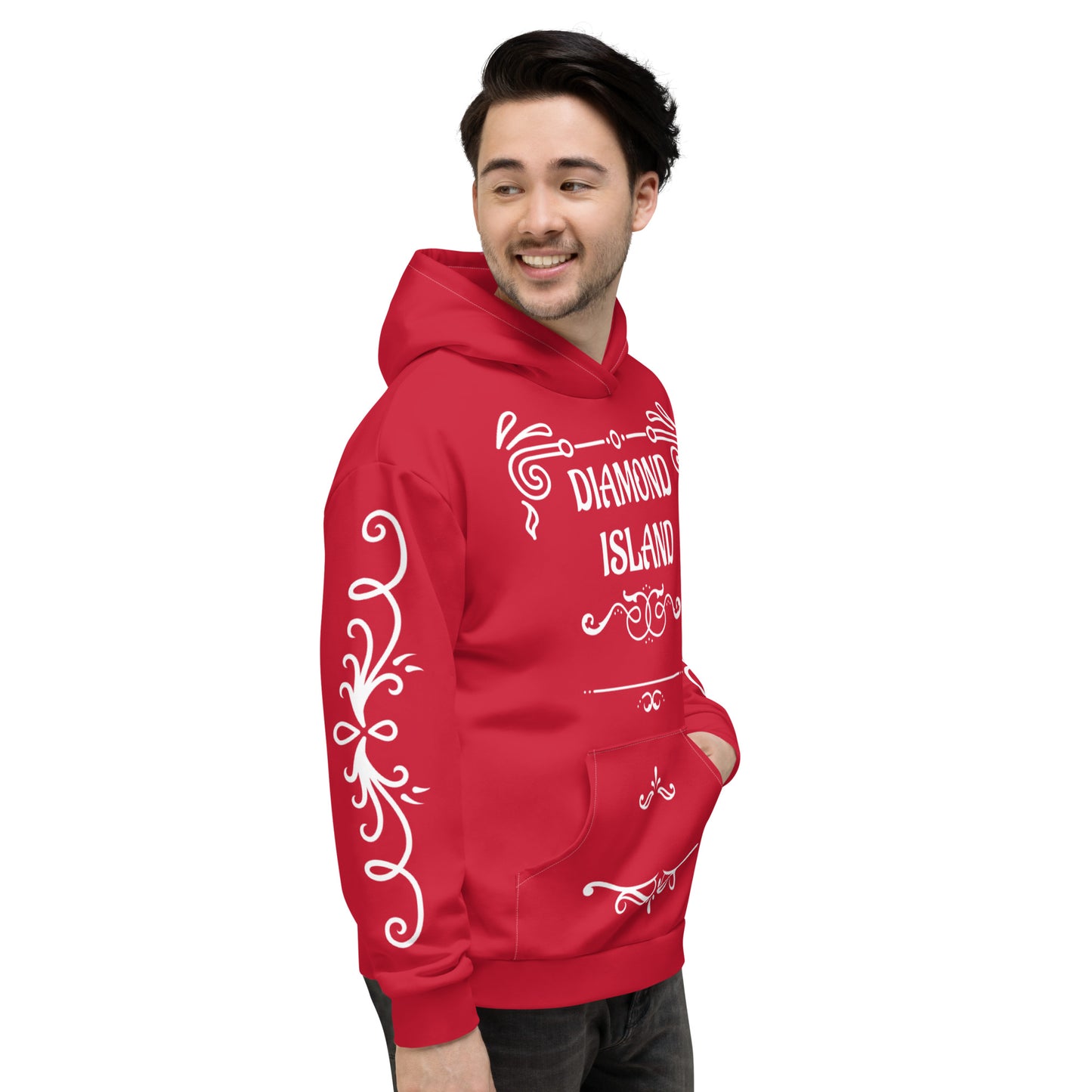 DIAMOND ISLAND DESIGNER  Unisex Hoodie (red)