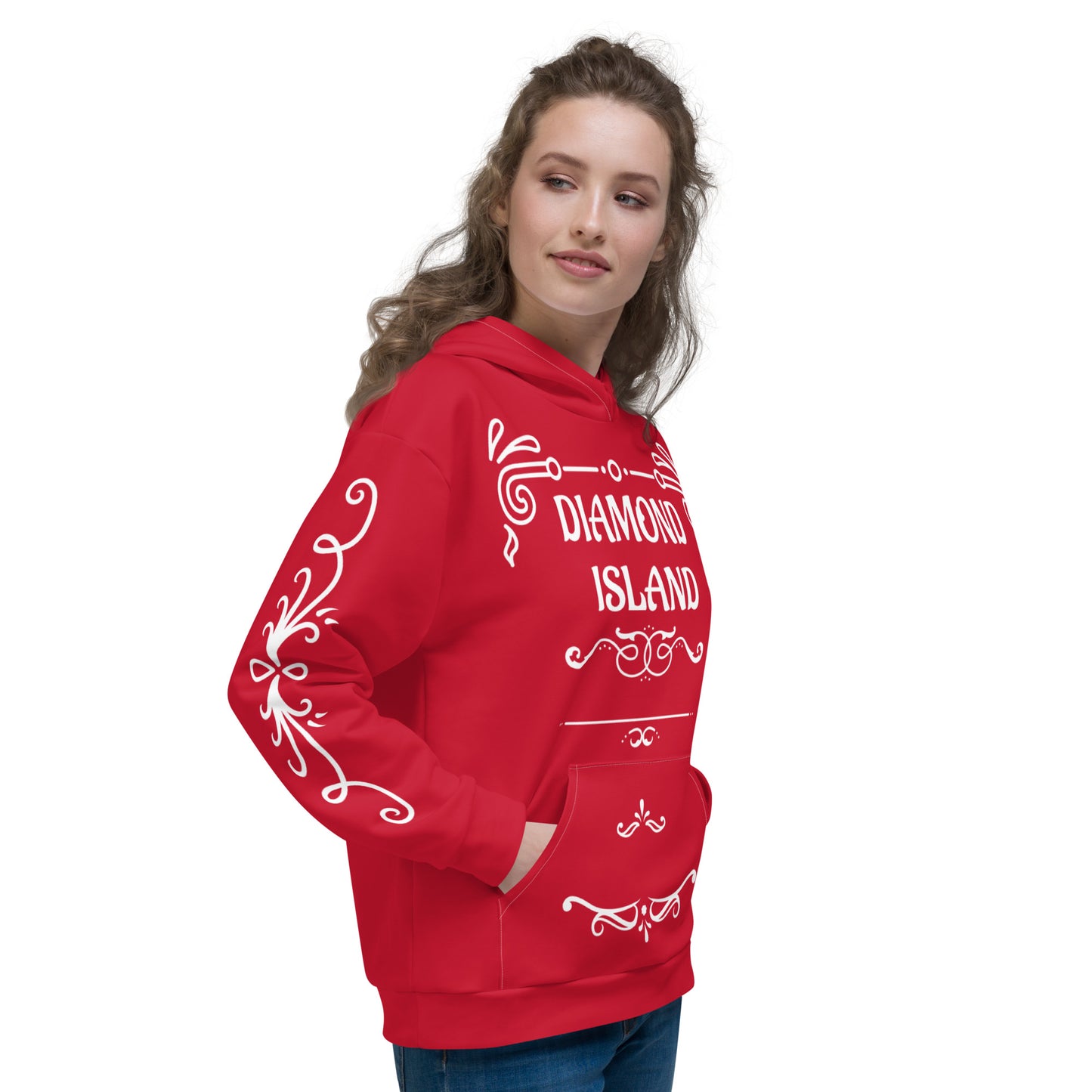 DIAMOND ISLAND DESIGNER  Unisex Hoodie (red)