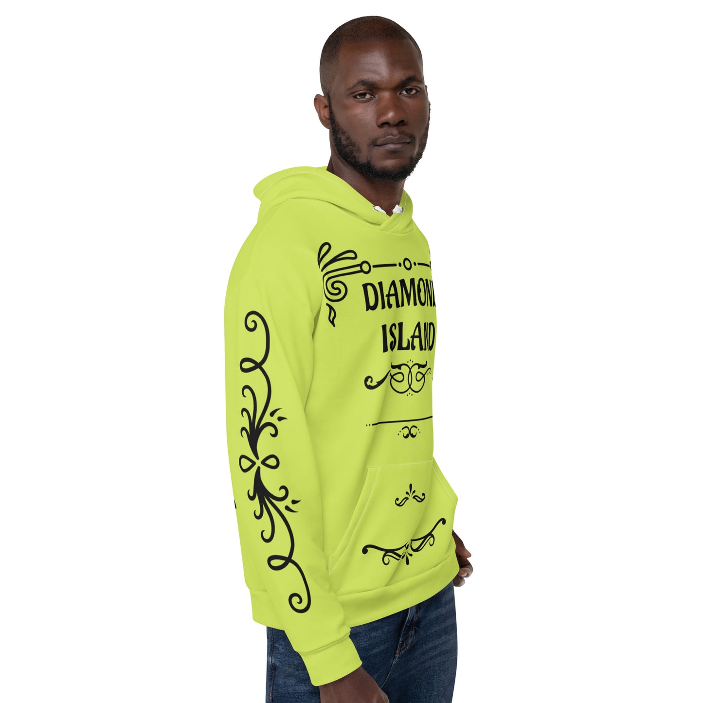 DIAMOND ISLAND DESIGNER Unisex Hoodie (lime green)