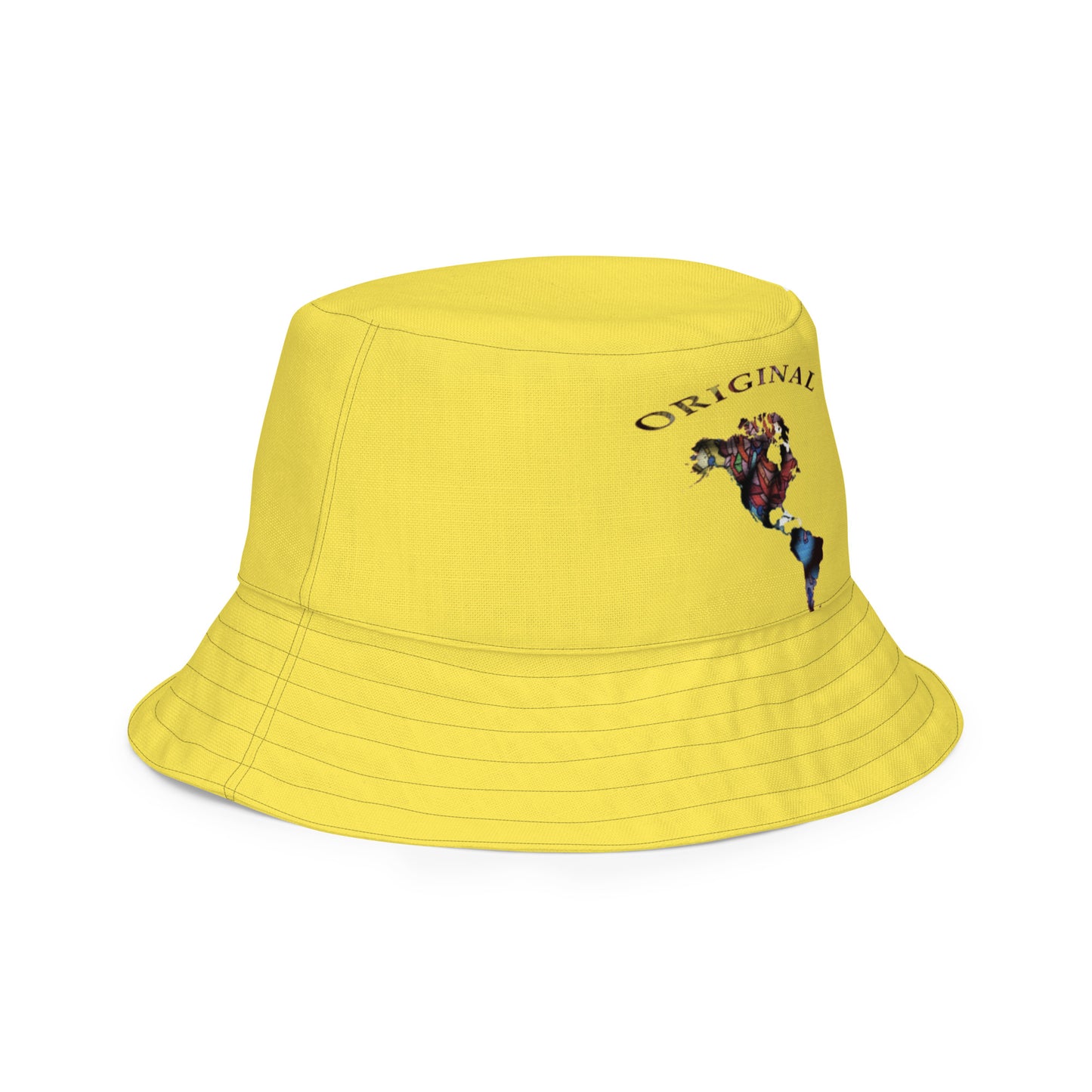 ONE ORIGINAL GEAR (SUN RISE WEAR)  Reversible bucket hat   Yellow/ Multi Color