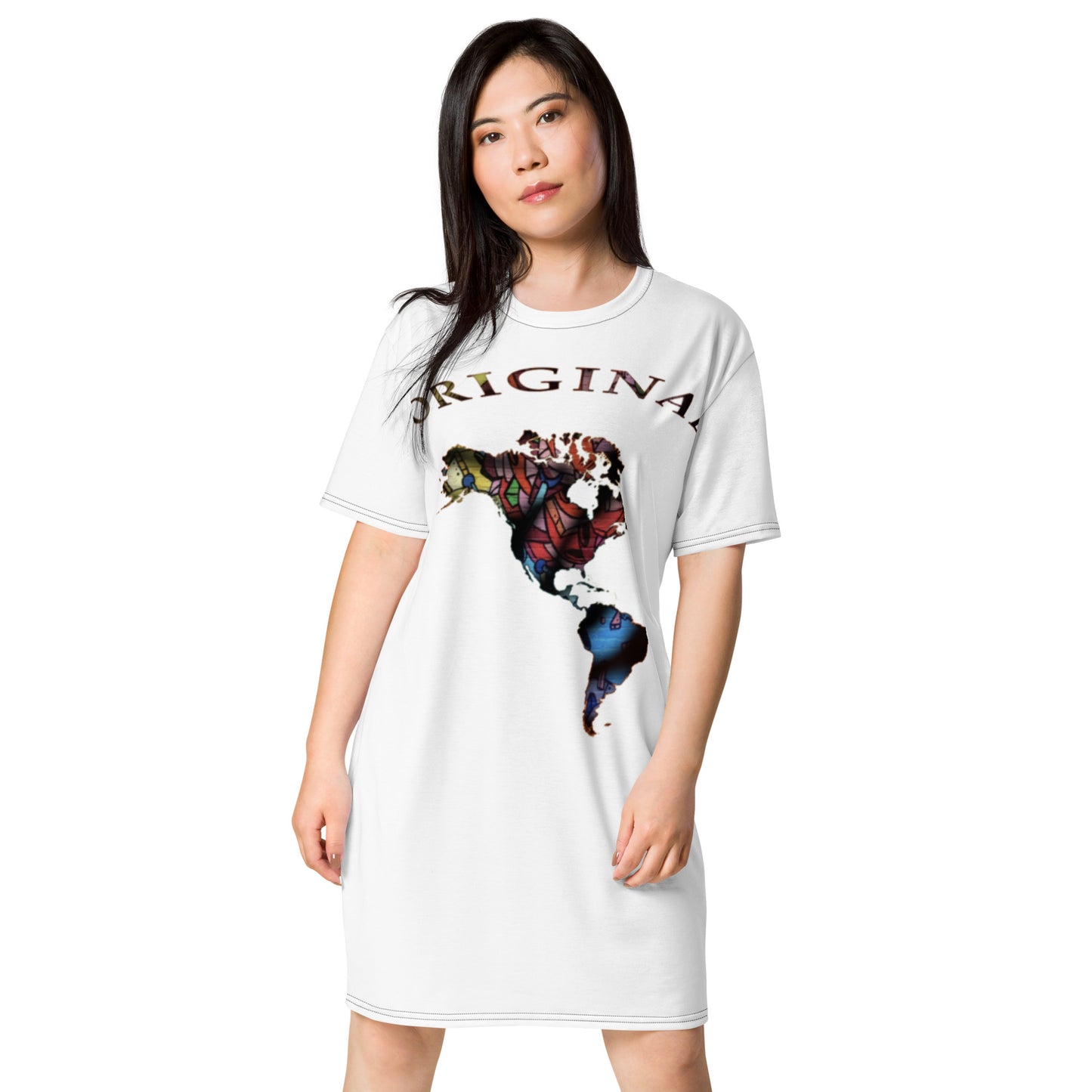 ONE ORIGINAL GEAR  T-shirt dress   White/ Multi Color