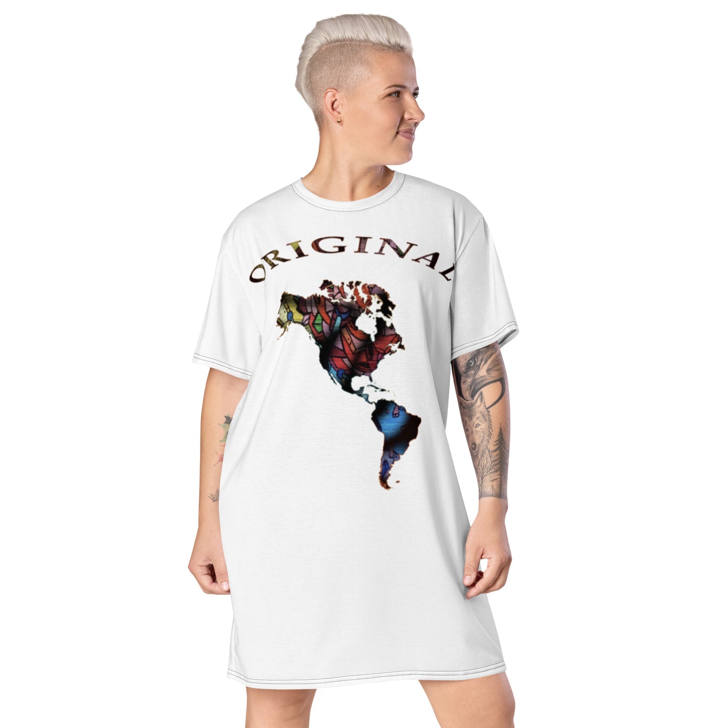 ONE ORIGINAL GEAR  T-shirt dress   White/ Multi Color