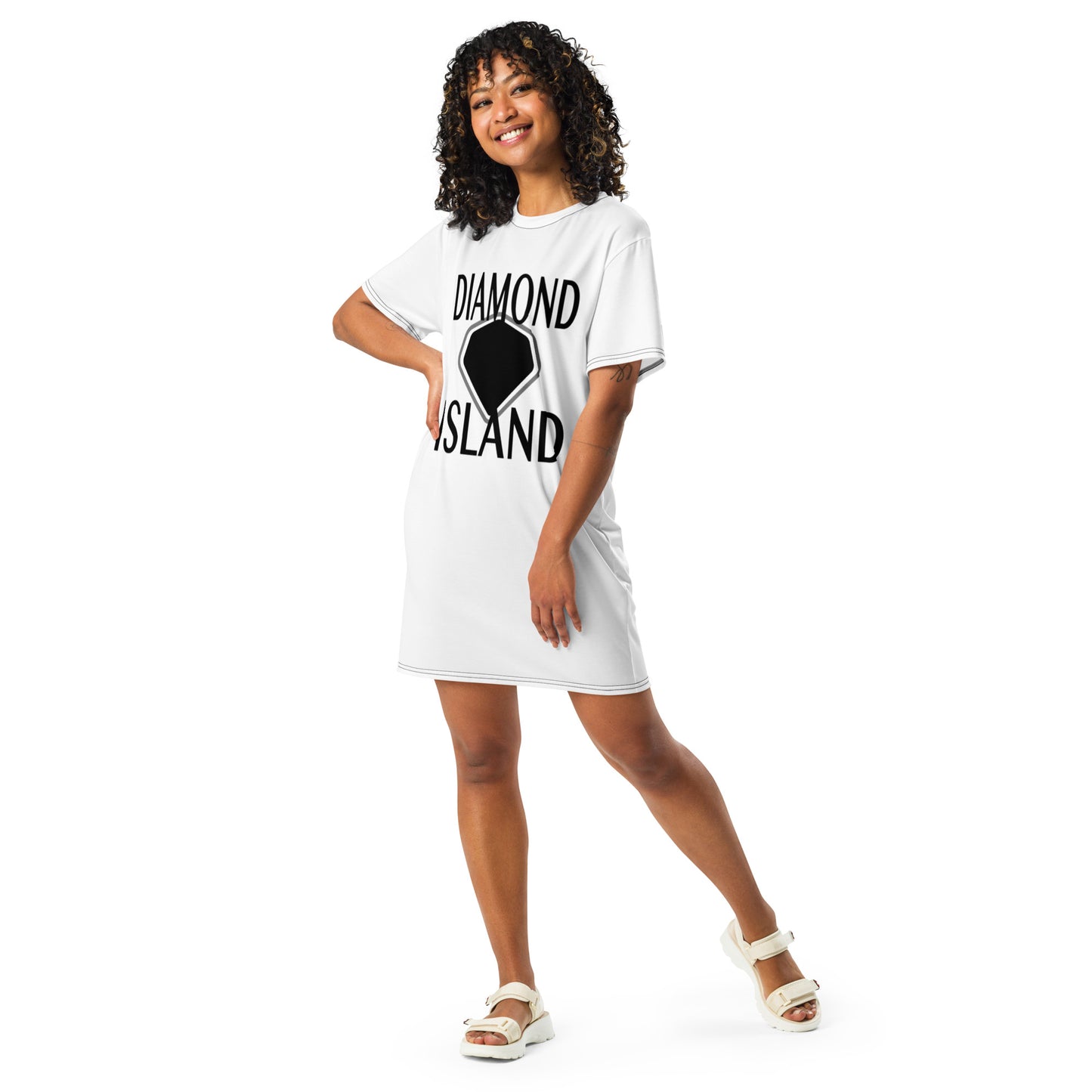 DIAMOND ISLAND  T-shirt dress  White/ Black
