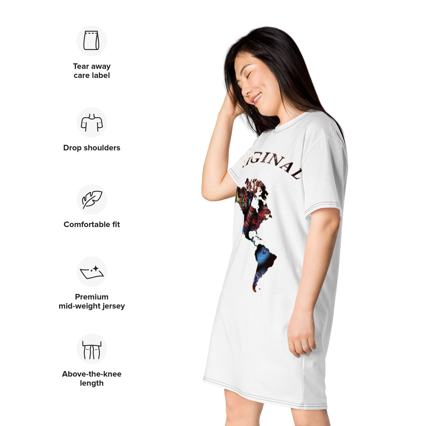 ONE ORIGINAL GEAR  T-shirt dress   White/ Multi Color