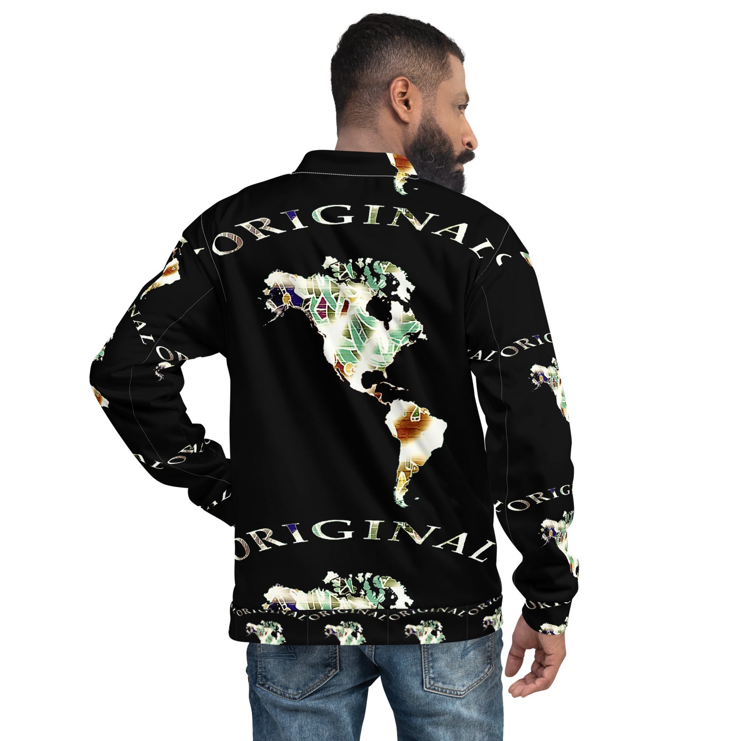 ONE ORIGINAL GEAR RECUR  Unisex Bomber Jacket  Black/ Multi Color