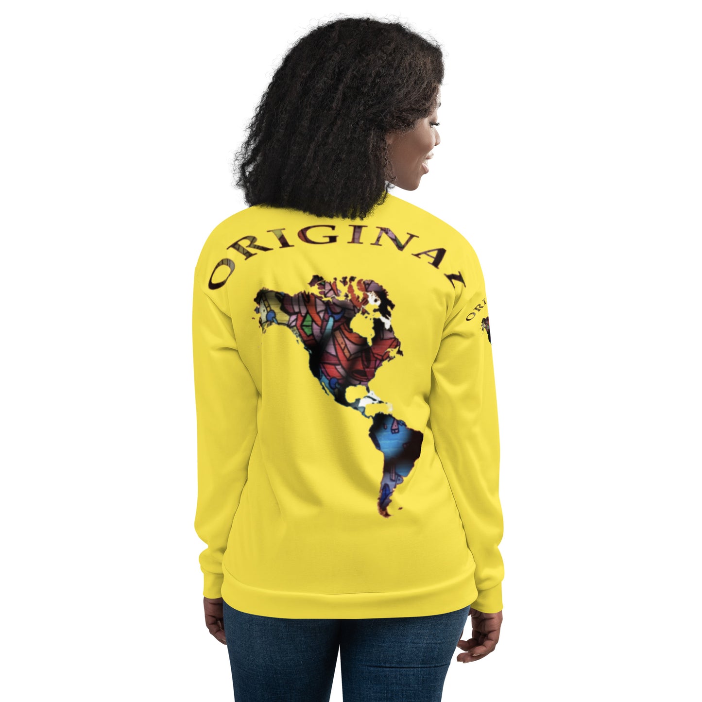 ONE ORIGINAL GEAR (SUN RISE WEAR)  Unisex Bomber Jacket  Yellow/ Multi Color