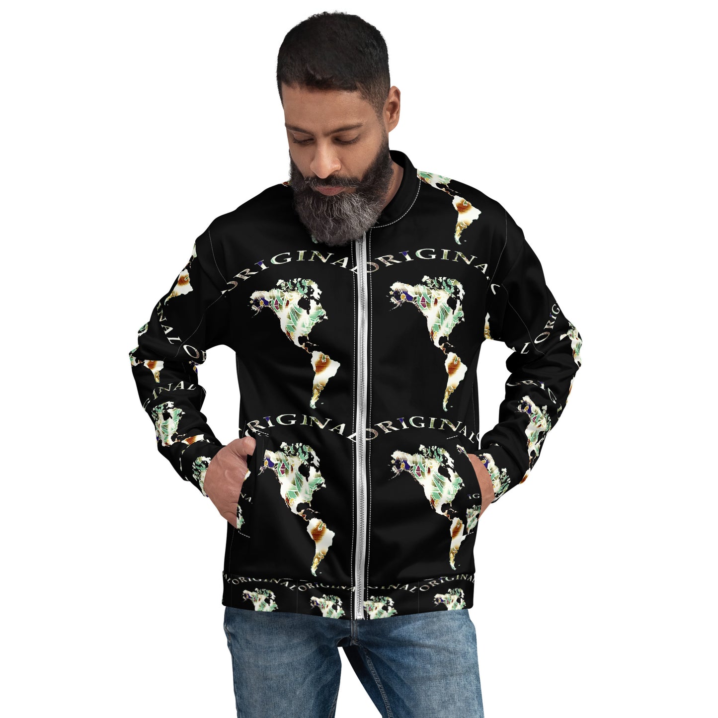 ONE ORIGINAL GEAR RECUR  Unisex Bomber Jacket  Black/ Multi Color