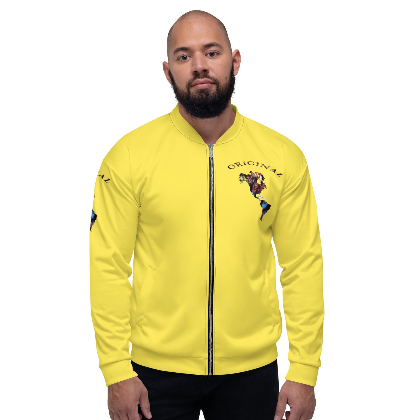 ONE ORIGINAL GEAR (SUN RISE WEAR)  Unisex Bomber Jacket  Yellow/ Multi Color