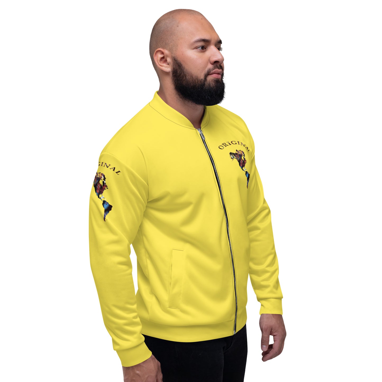 ONE ORIGINAL GEAR (SUN RISE WEAR)  Unisex Bomber Jacket  Yellow/ Multi Color