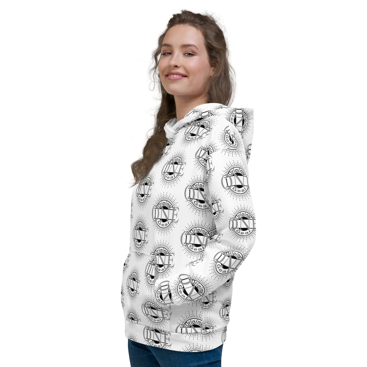 ONE ORIGINAL GEAR ECHO  Unisex Hoodie  White/ Black