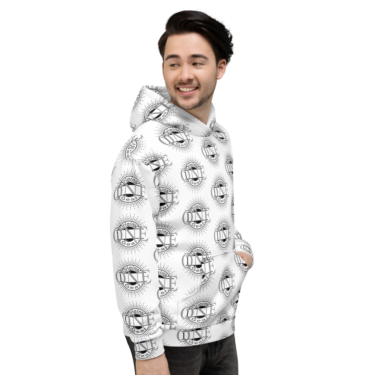 ONE ORIGINAL GEAR ECHO  Unisex Hoodie  White/ Black