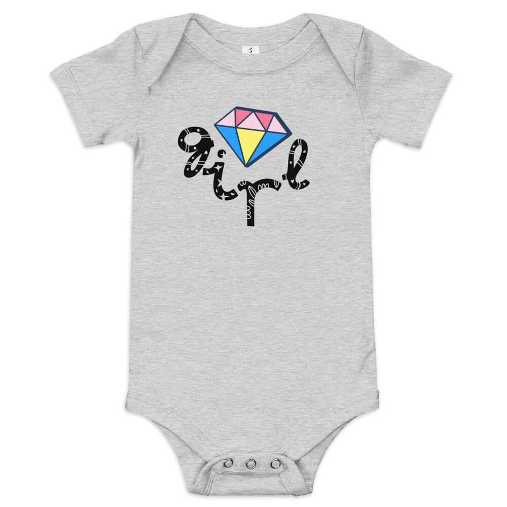 DIAMOND GIRL  Baby short sleeve one piece