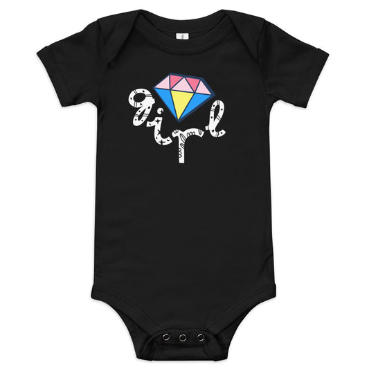 DIAMOND GIRL  Baby short sleeve one piece