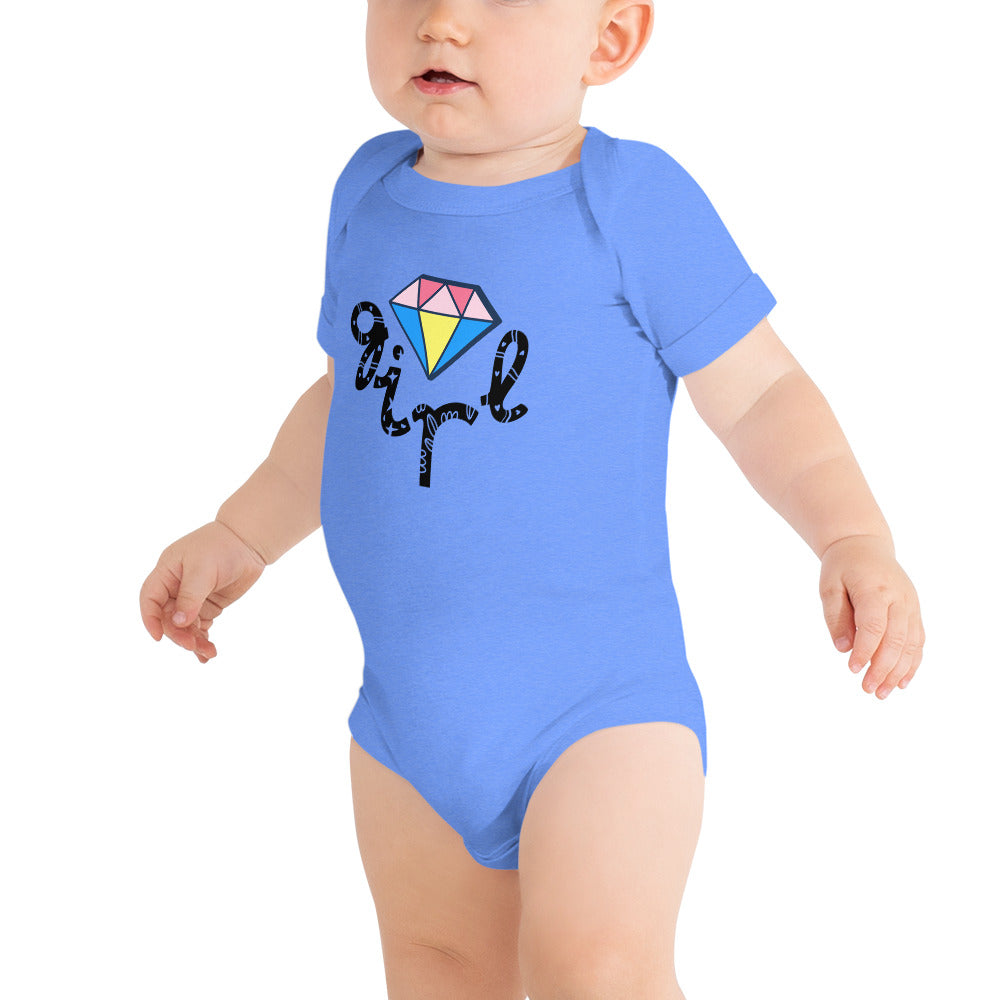DIAMOND GIRL  Baby short sleeve one piece