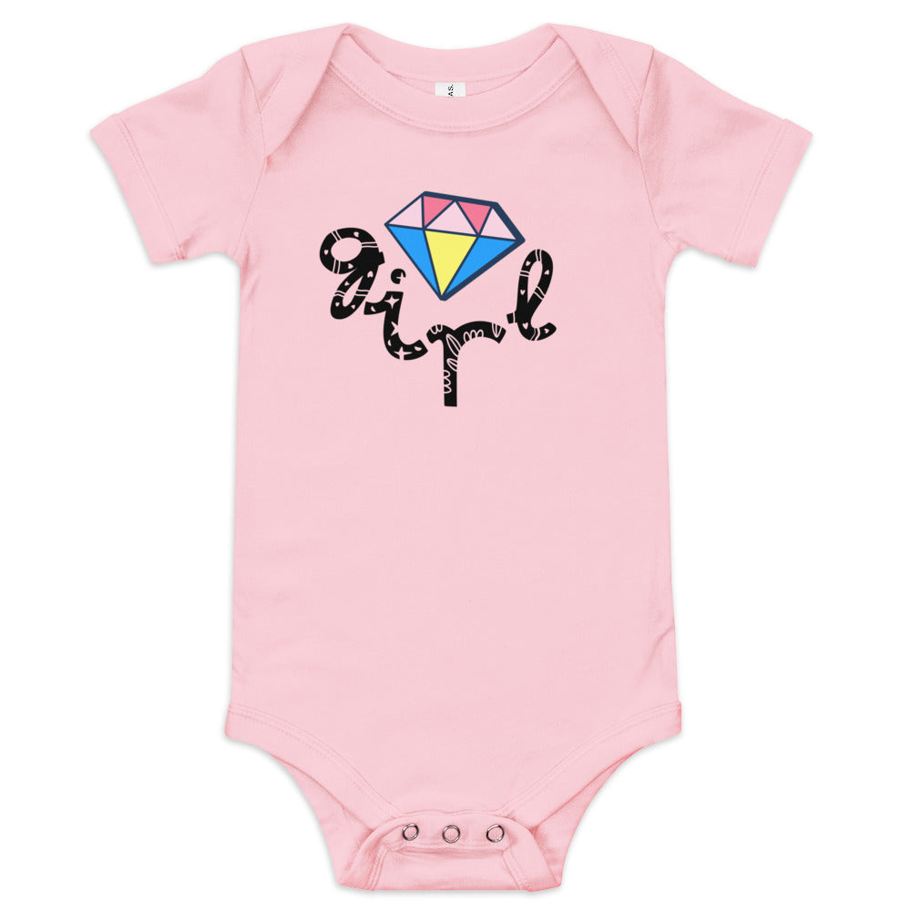 DIAMOND GIRL  Baby short sleeve one piece