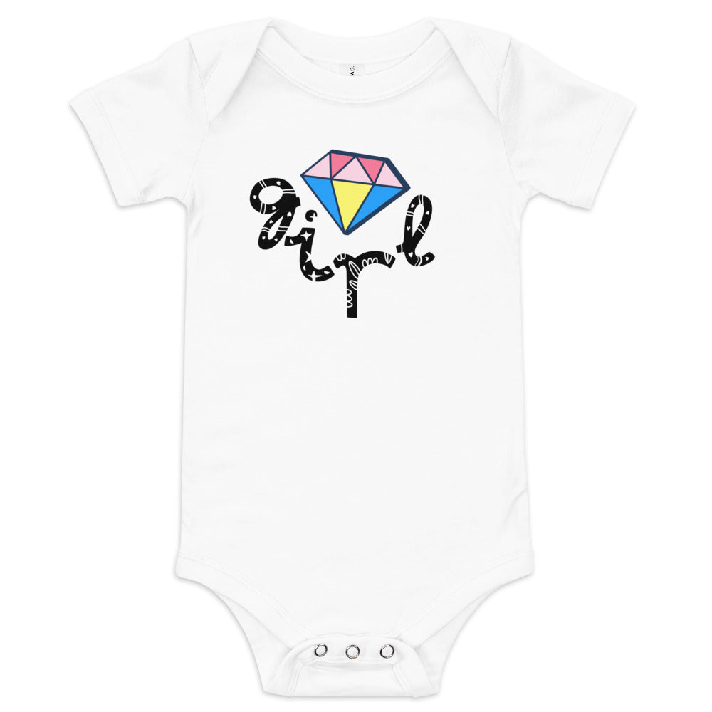 DIAMOND GIRL  Baby short sleeve one piece