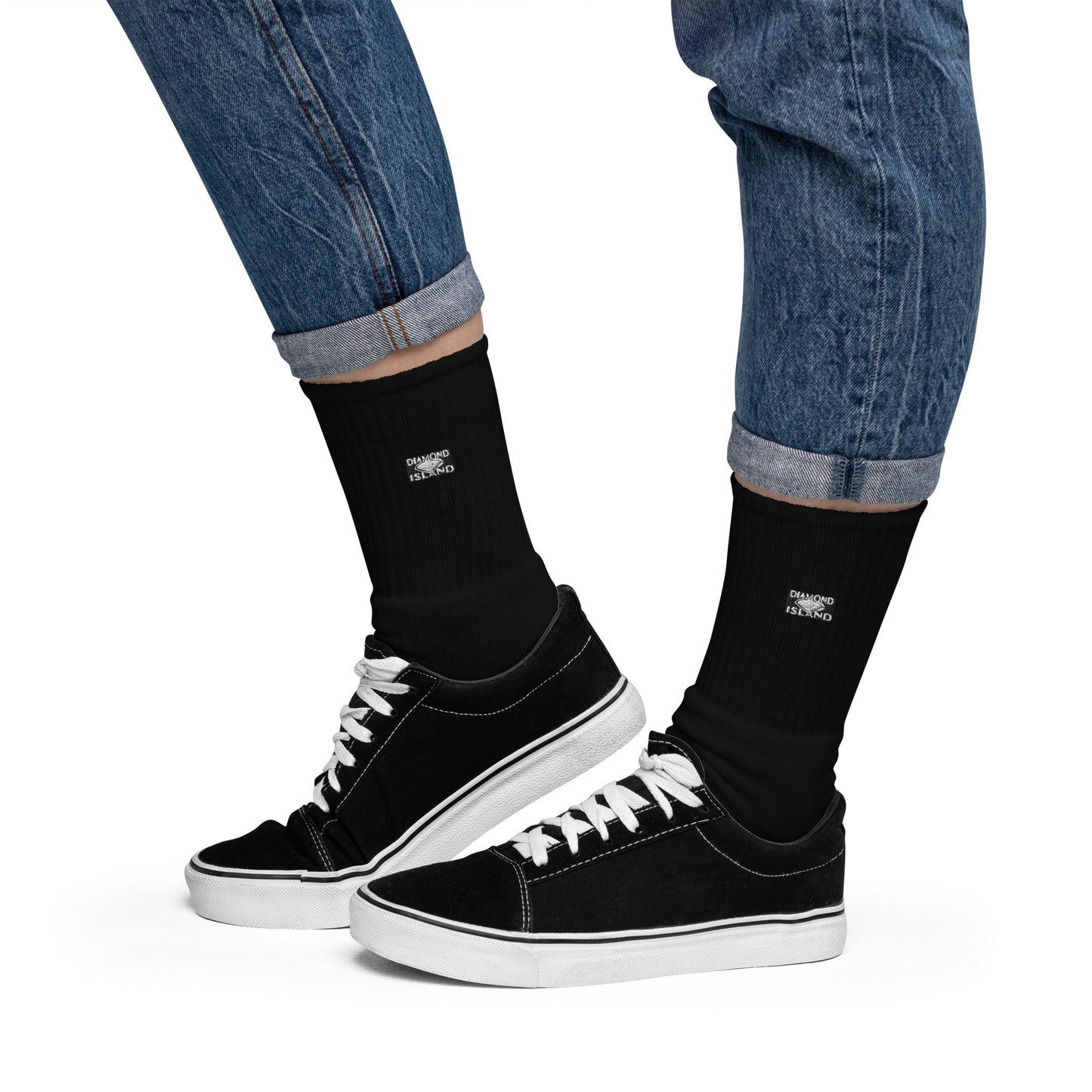 DIAMOND ISLAND  Embroidered socks  Black/ White