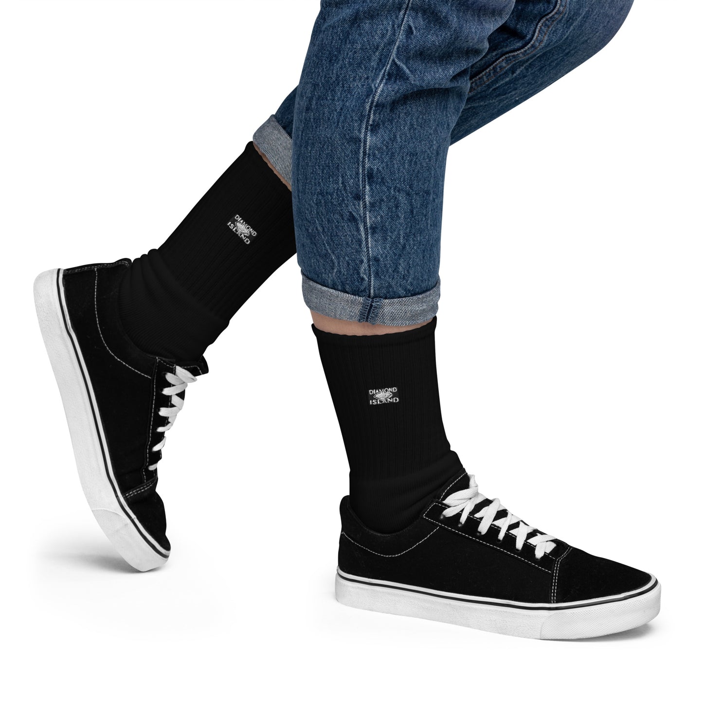 DIAMOND ISLAND  Embroidered socks  Black/ White