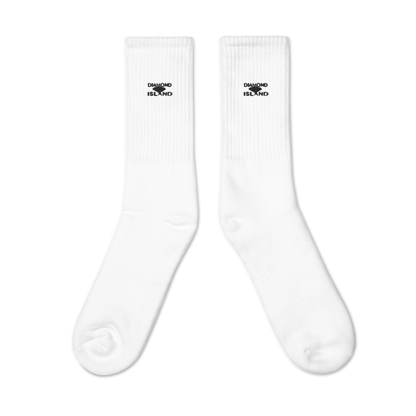 DIAMOND ISLAND  Embroidered socks. White/ Black