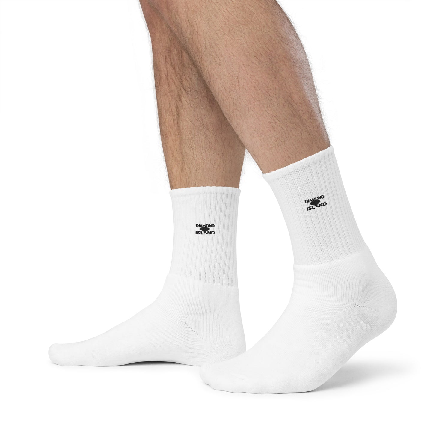 DIAMOND ISLAND  Embroidered socks. White/ Black