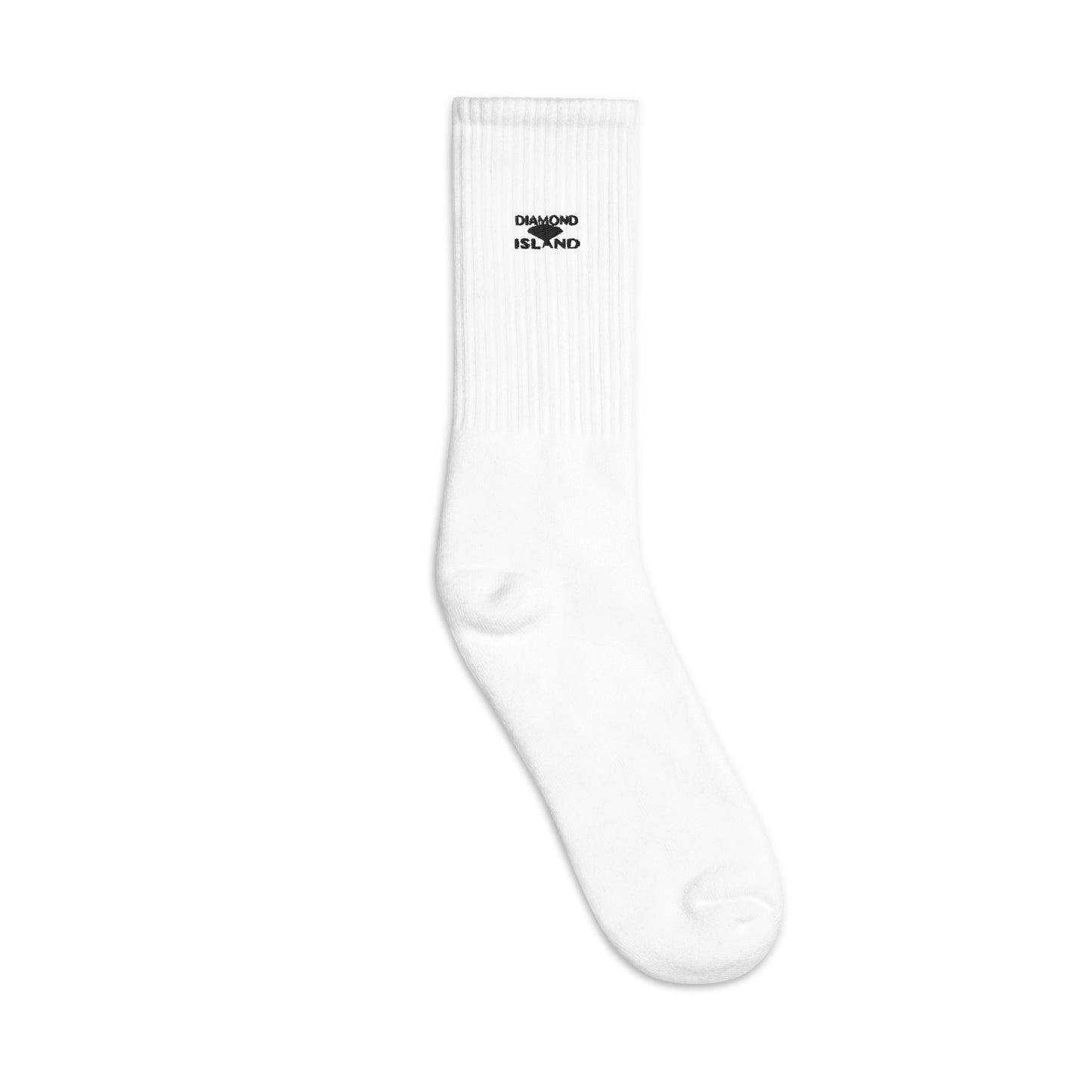 DIAMOND ISLAND  Embroidered socks. White/ Black