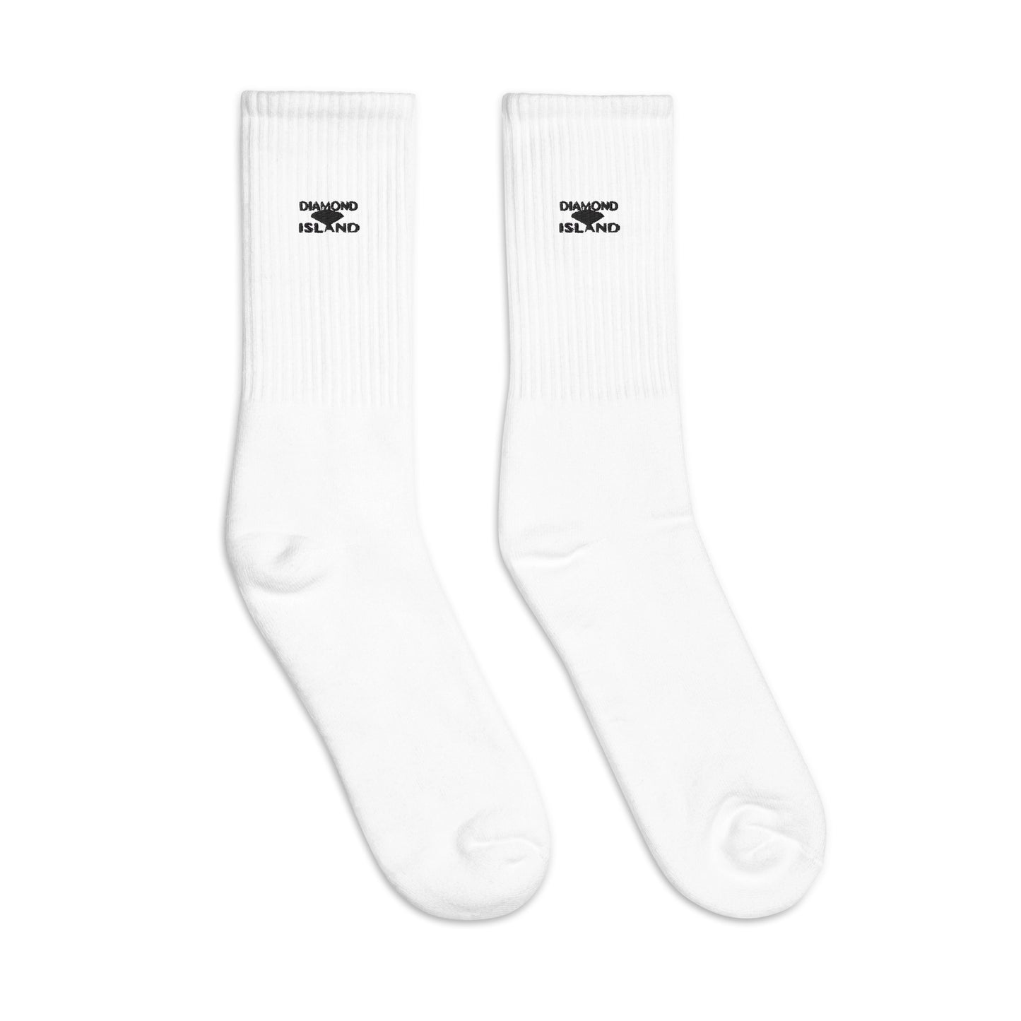 DIAMOND ISLAND  Embroidered socks. White/ Black