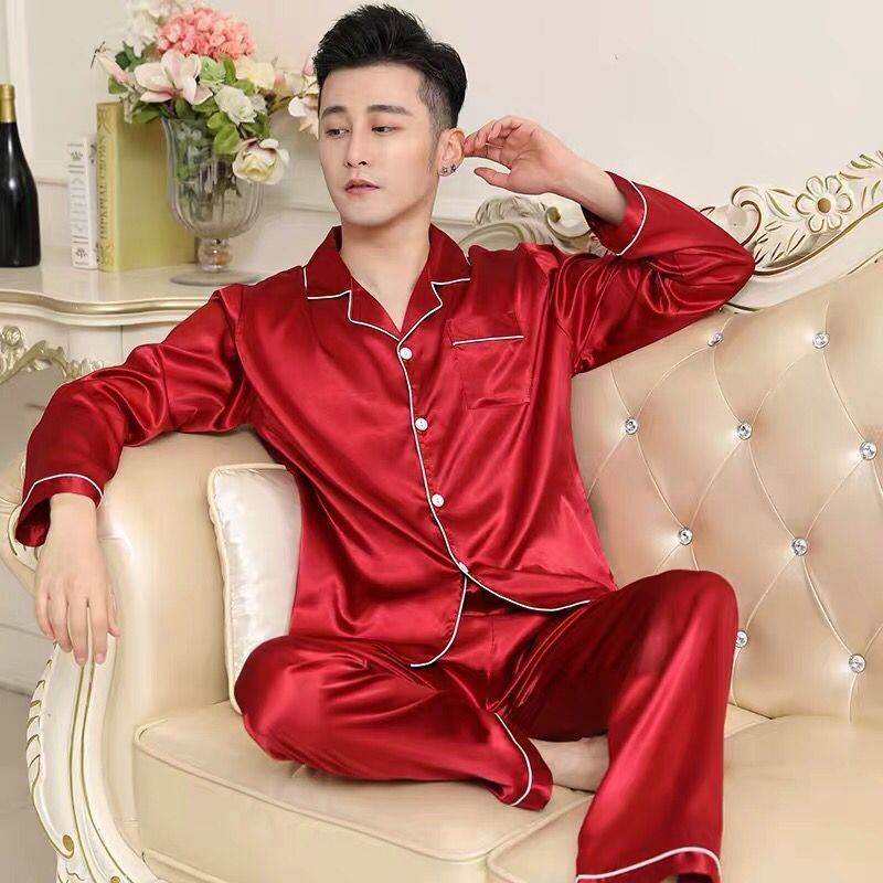 New Men Casual Silk Suit
