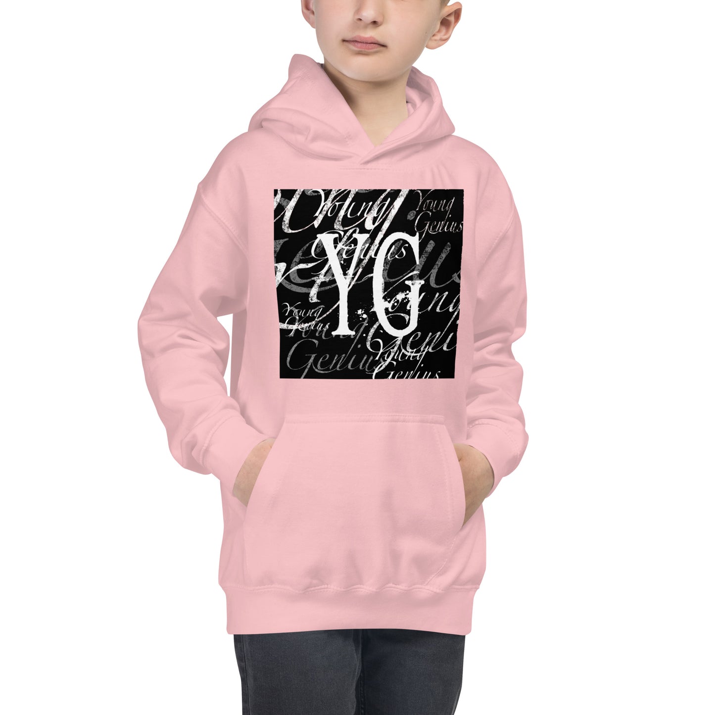 YOUNG GENIUS GEAR REPEAT  Kids Hoodie  Black/ Blue/ Gray/ Pink
