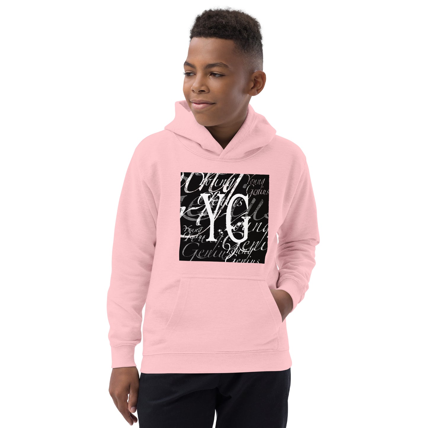 YOUNG GENIUS GEAR REPEAT  Kids Hoodie  Black/ Blue/ Gray/ Pink