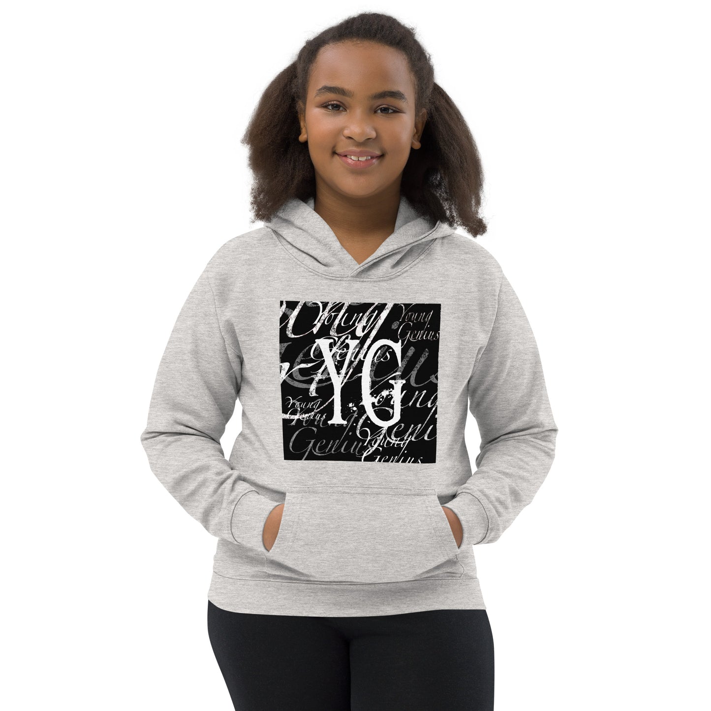 YOUNG GENIUS GEAR REPEAT  Kids Hoodie  Black/ Blue/ Gray/ Pink