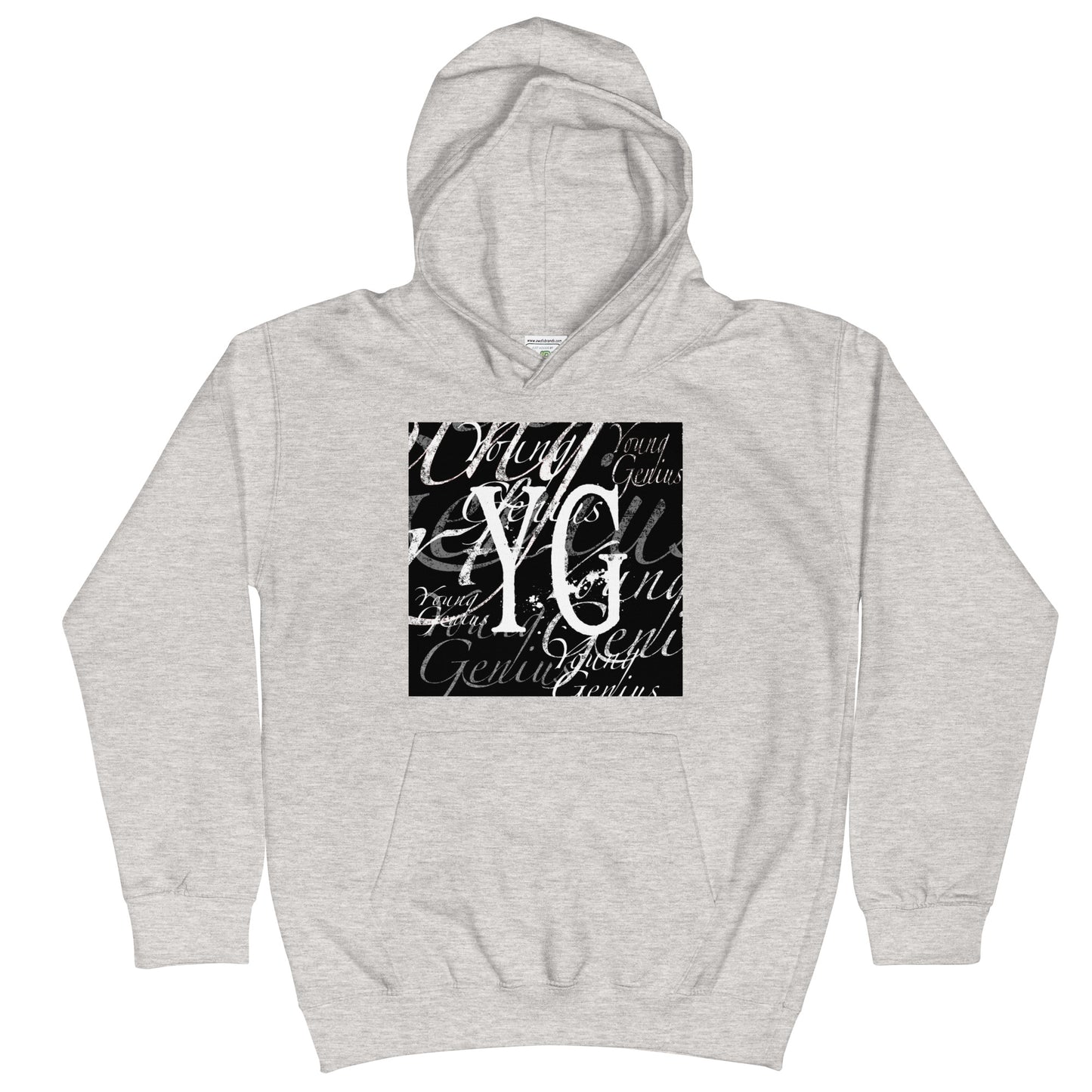 YOUNG GENIUS GEAR REPEAT  Kids Hoodie  Black/ Blue/ Gray/ Pink