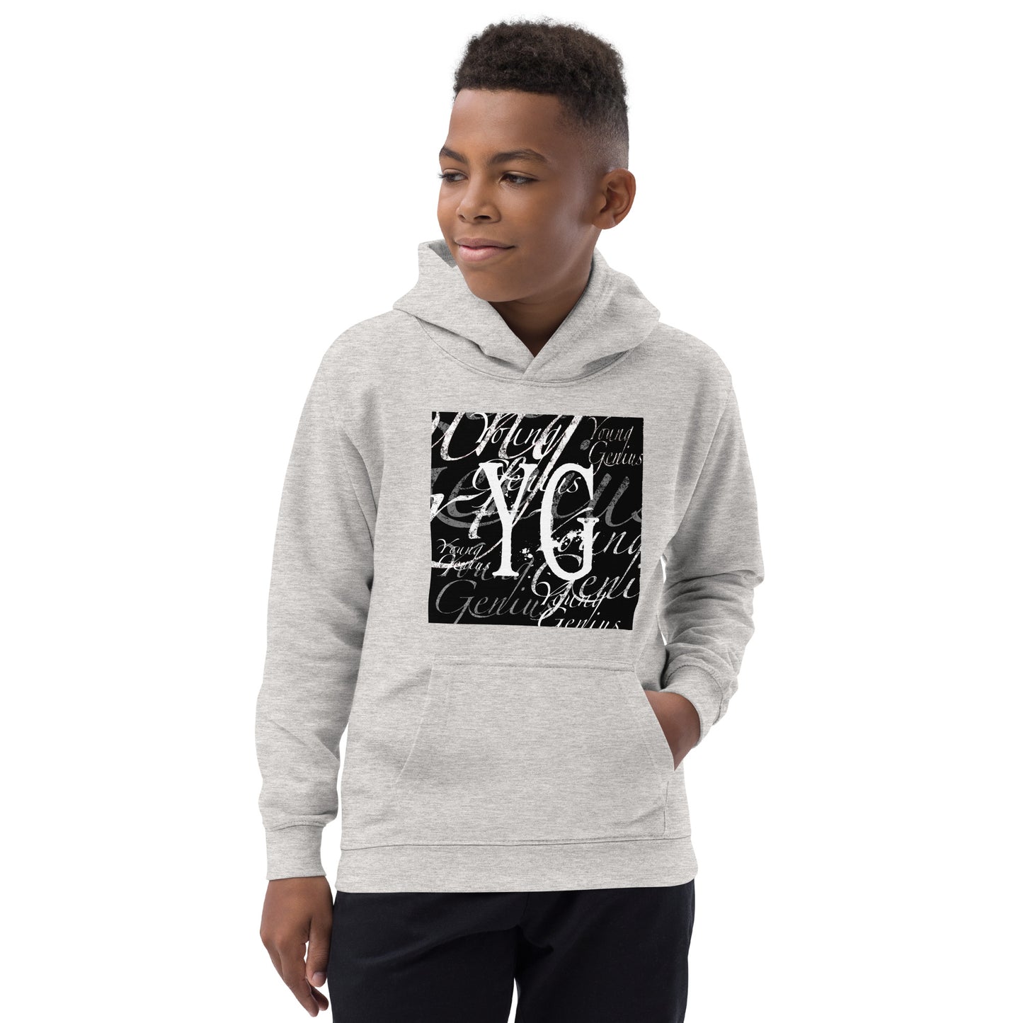 YOUNG GENIUS GEAR REPEAT  Kids Hoodie  Black/ Blue/ Gray/ Pink
