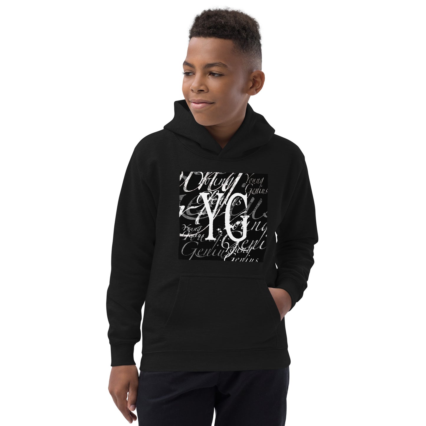 YOUNG GENIUS GEAR REPEAT  Kids Hoodie  Black/ Blue/ Gray/ Pink