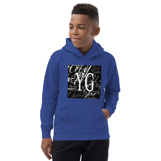 YOUNG GENIUS GEAR REPEAT  Kids Hoodie  Black/ Blue/ Gray/ Pink