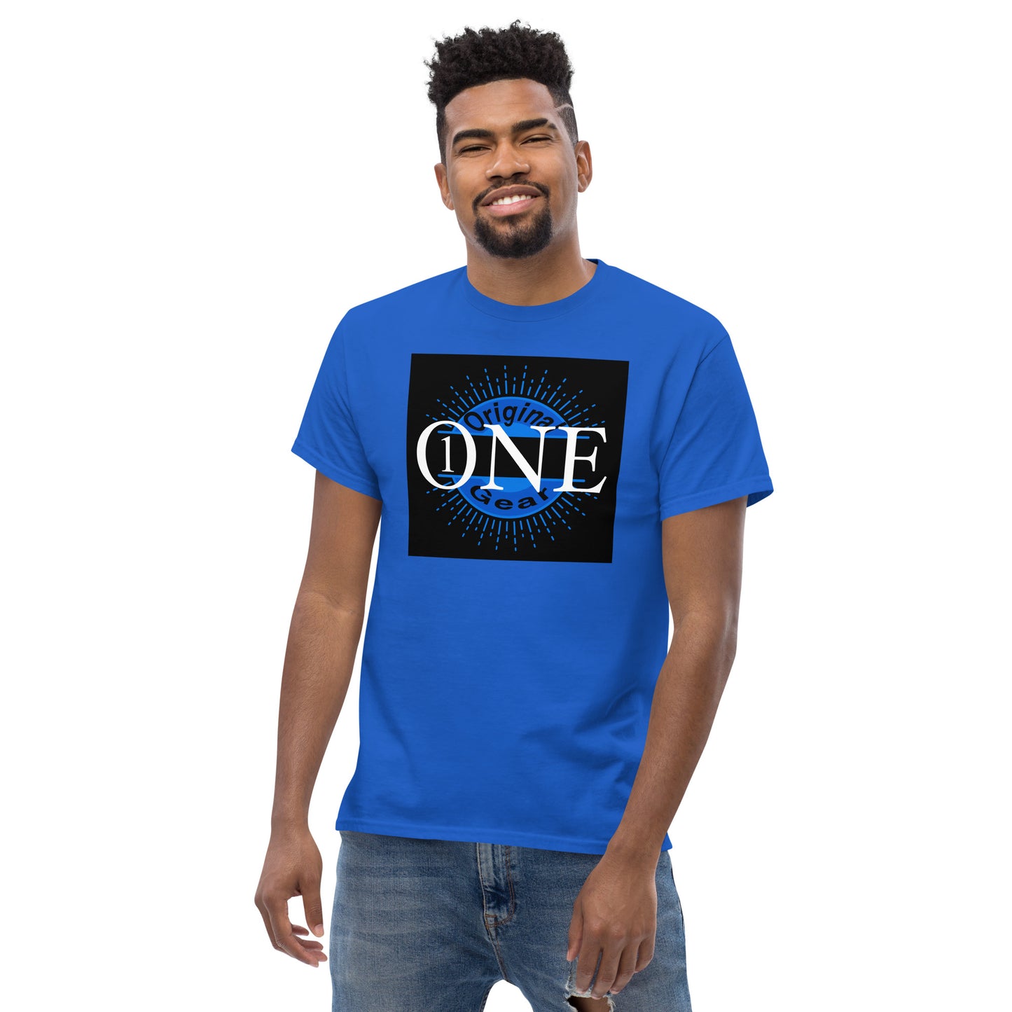 ONE ORIGINAL GEAR  Men's classic tee  Royal Blue/Black; Black/Royal Blue