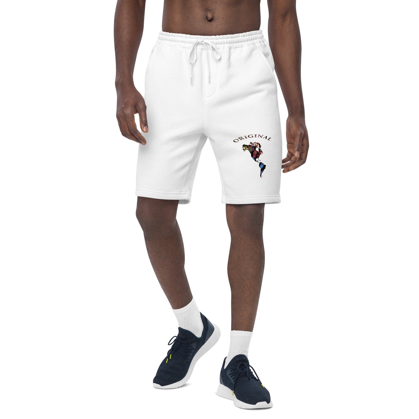 ONE ORIGINAL GEAR  Men's fleece shorts  White/ Multi Color