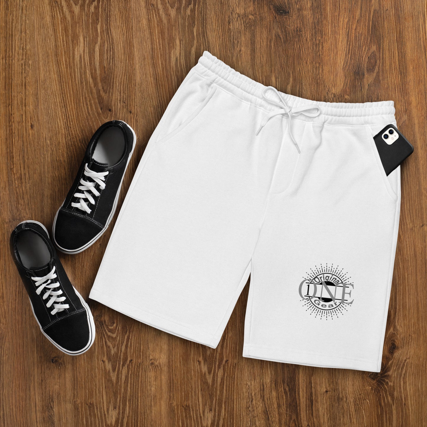 ONE ORIGINAL GEAR  Men's fleece shorts  White/ Black