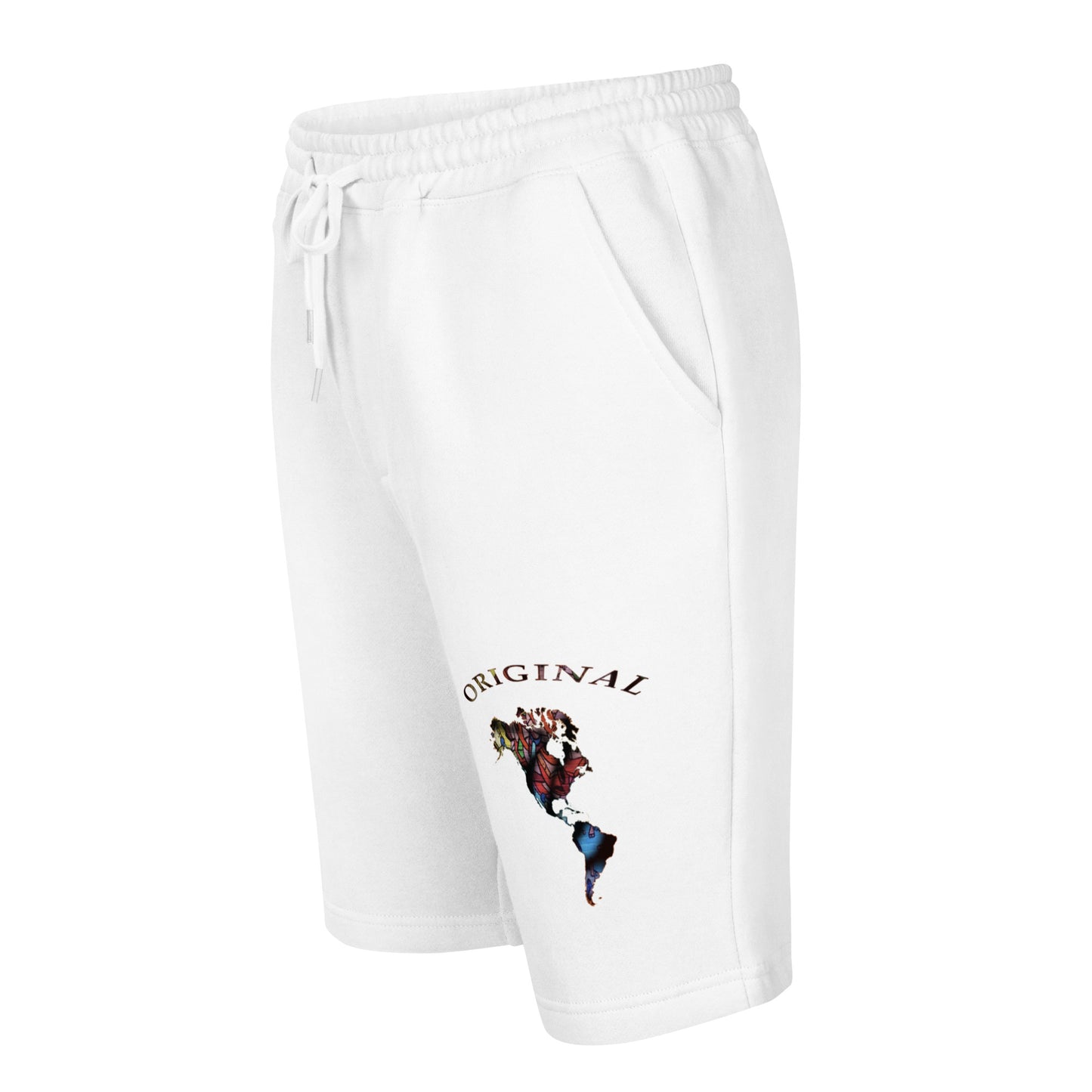 ONE ORIGINAL GEAR  Men's fleece shorts  White/ Multi Color
