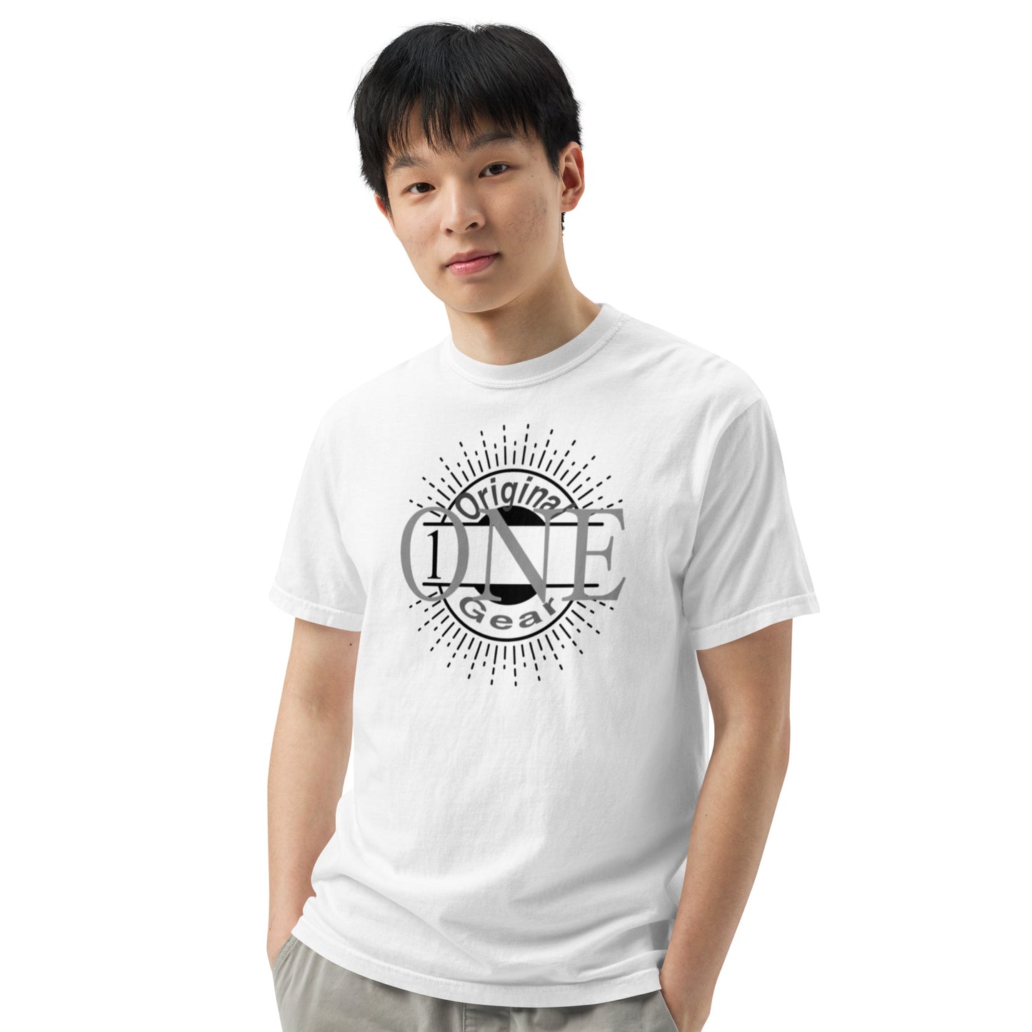 ONE ORIGINAL GEAR  heavyweight t-shirt  White/ Black