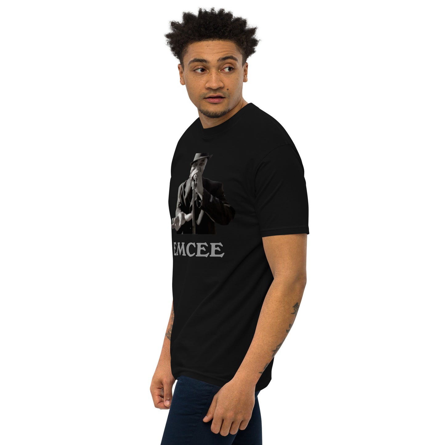 DIAMOND ISLAND EMCEE  Men’s premium heavyweight tee  Black/ White