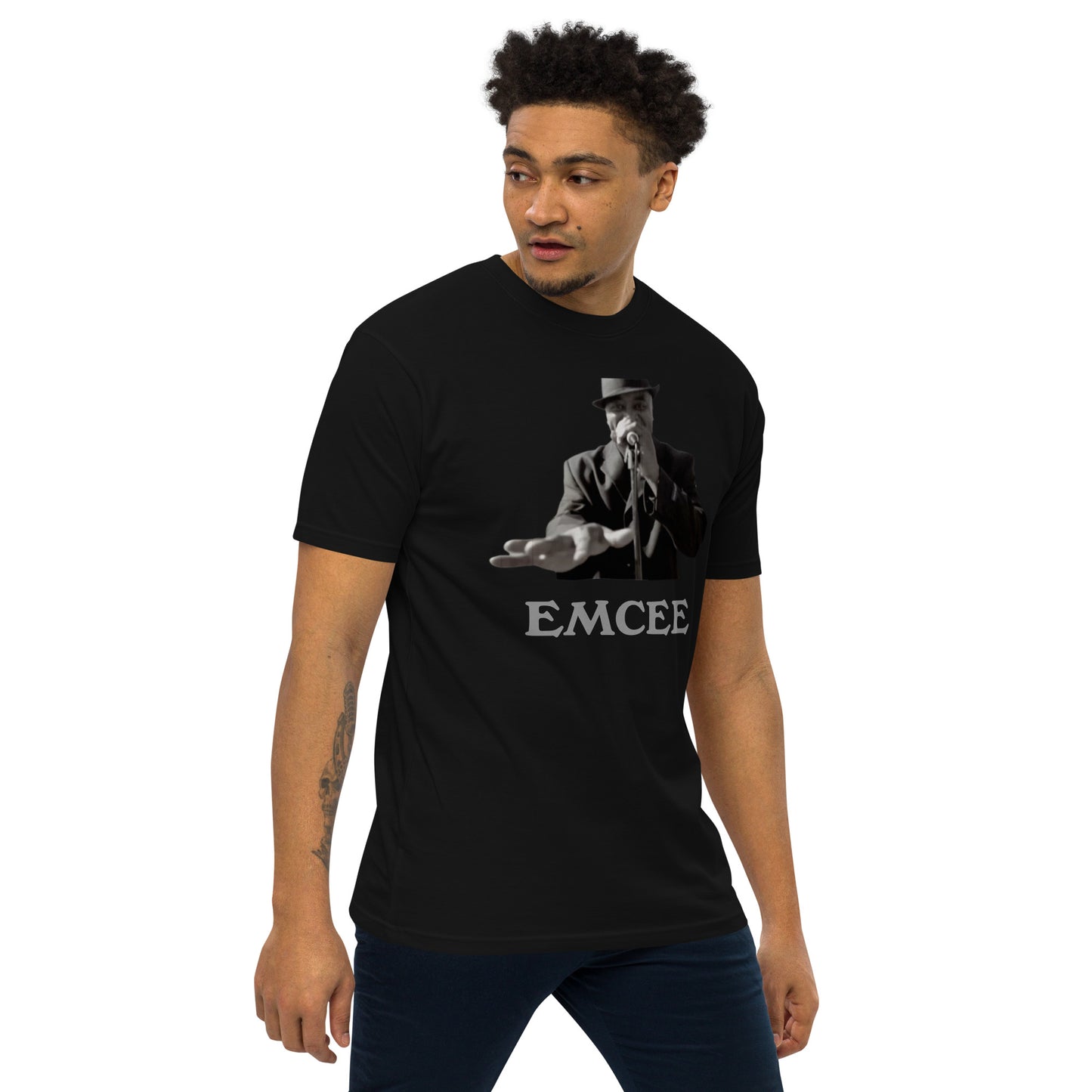 DIAMOND ISLAND EMCEE  Men’s premium heavyweight tee  Black/ White