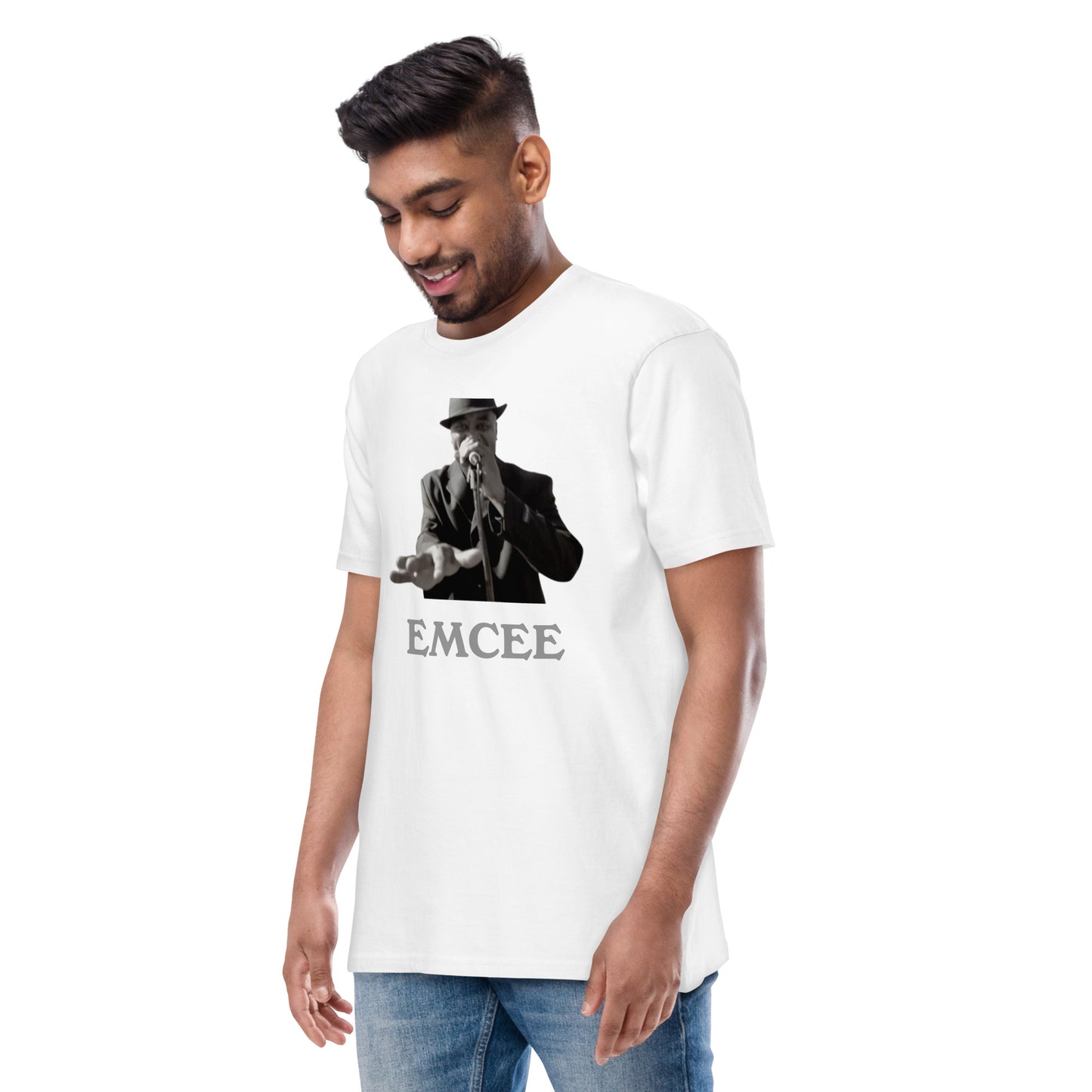 DIAMOND ISLAND EMCEE  Men’s premium heavyweight tee  Black/ White