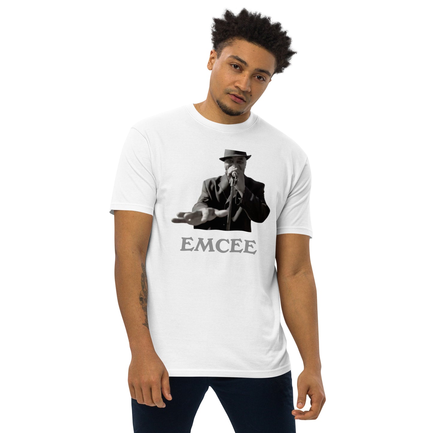 DIAMOND ISLAND EMCEE  Men’s premium heavyweight tee  Black/ White