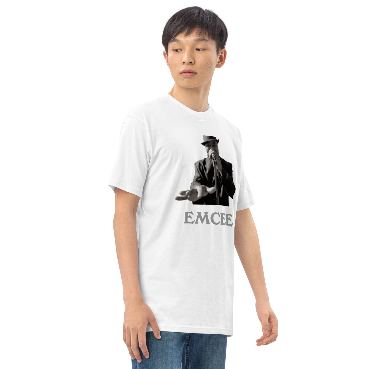 DIAMOND ISLAND EMCEE  Men’s premium heavyweight tee  Black/ White