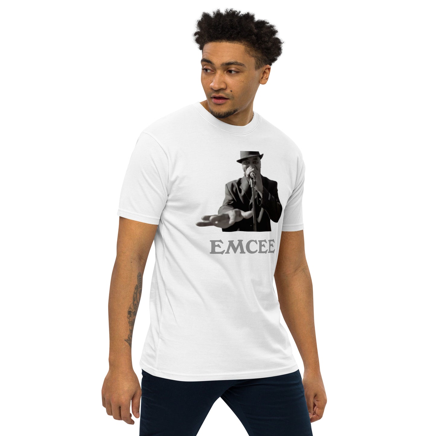 DIAMOND ISLAND EMCEE  Men’s premium heavyweight tee  Black/ White