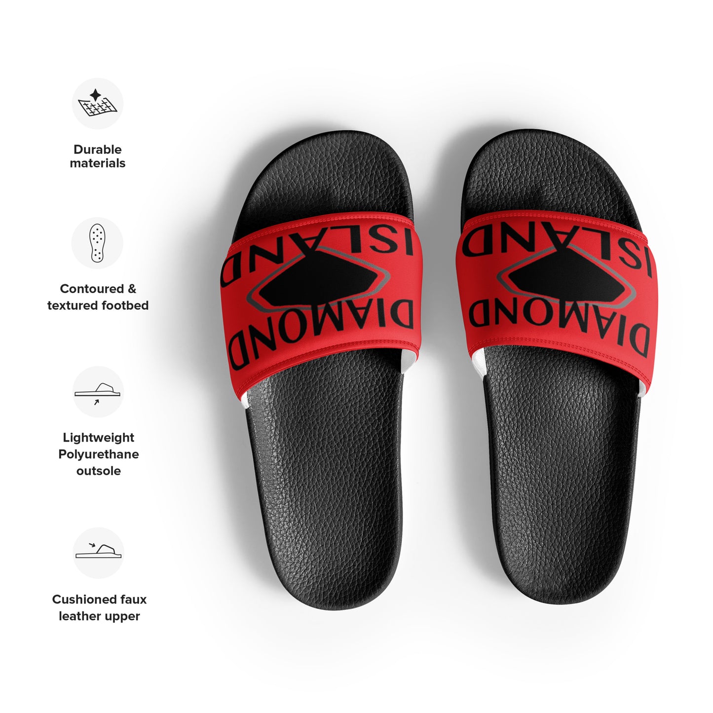 DIAMOND ISLAND  Men’s slides  Red/ White, Red/ Black