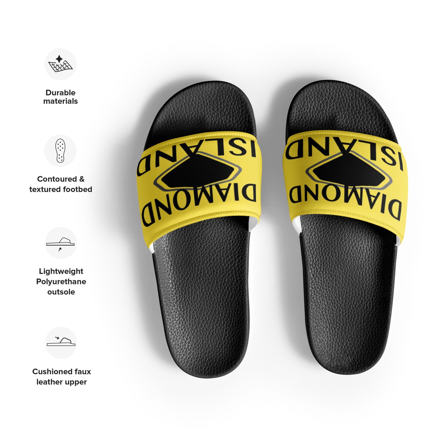 DIAMOND ISLAND  Men’s slides  Yellow/ White, Yellow/ Black