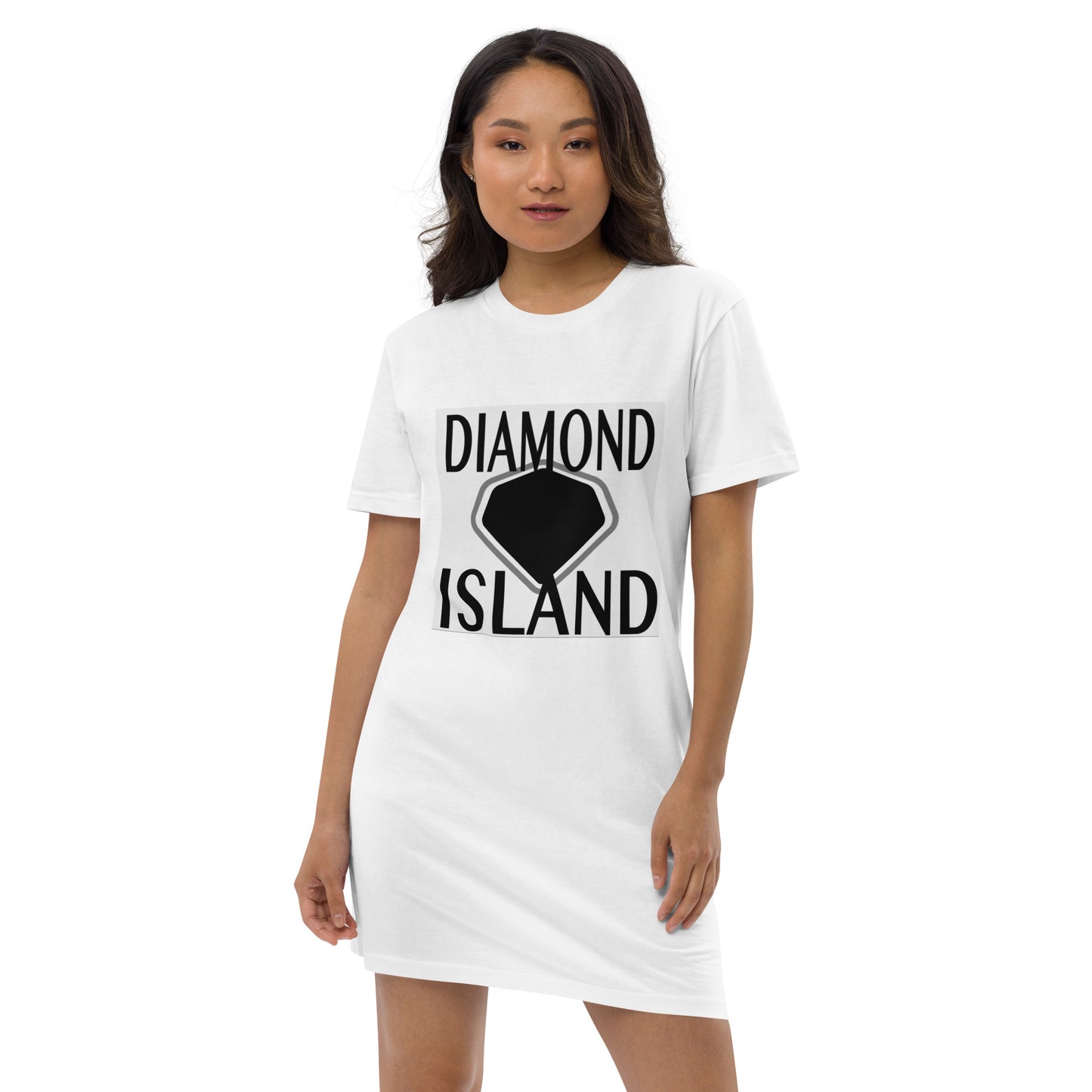 DIAMOND ISLAND  Organic cotton t-shirt dress  White/ Black