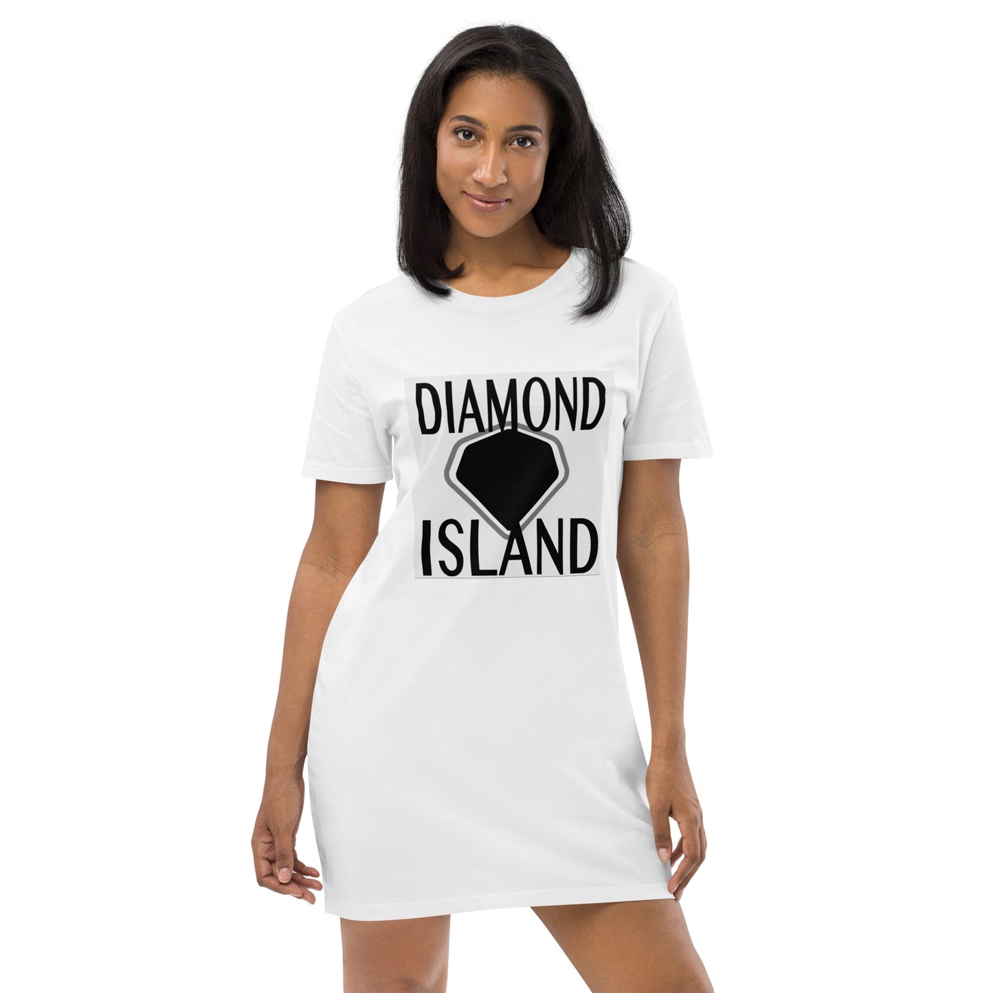 DIAMOND ISLAND  Organic cotton t-shirt dress  White/ Black